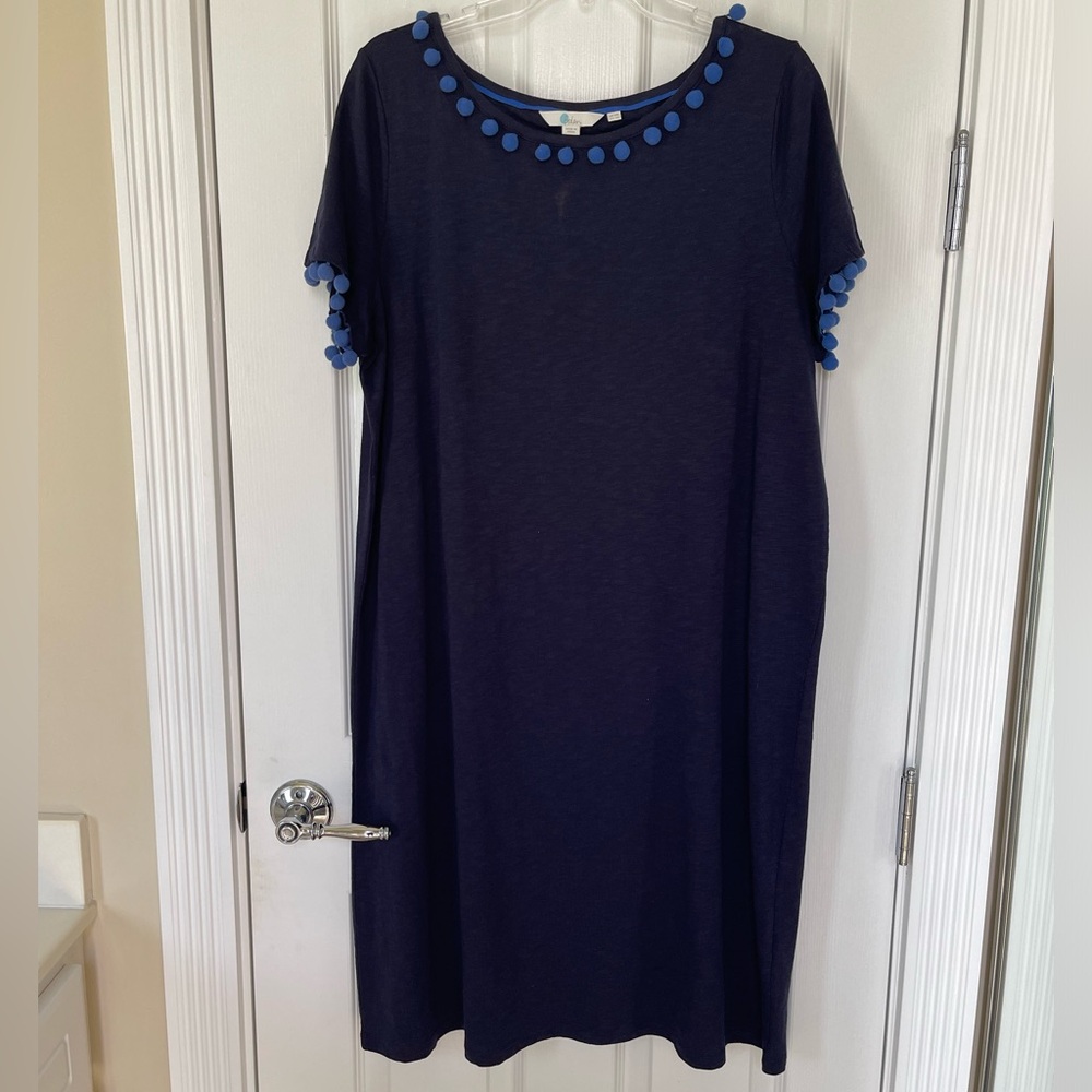 EUC Boden Knit Dress with Pompom Details